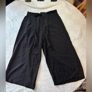 Majora Med Wide Leg Black Elastic Waist Pants